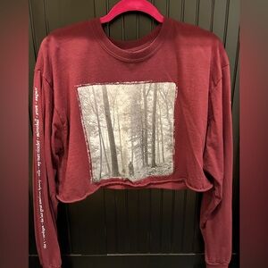 Taylor Swift Burgundy Folklore Crop Top - Official Merch